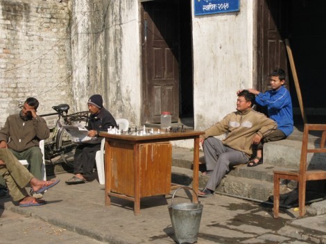 Stimulating head oil massage. Check mate.